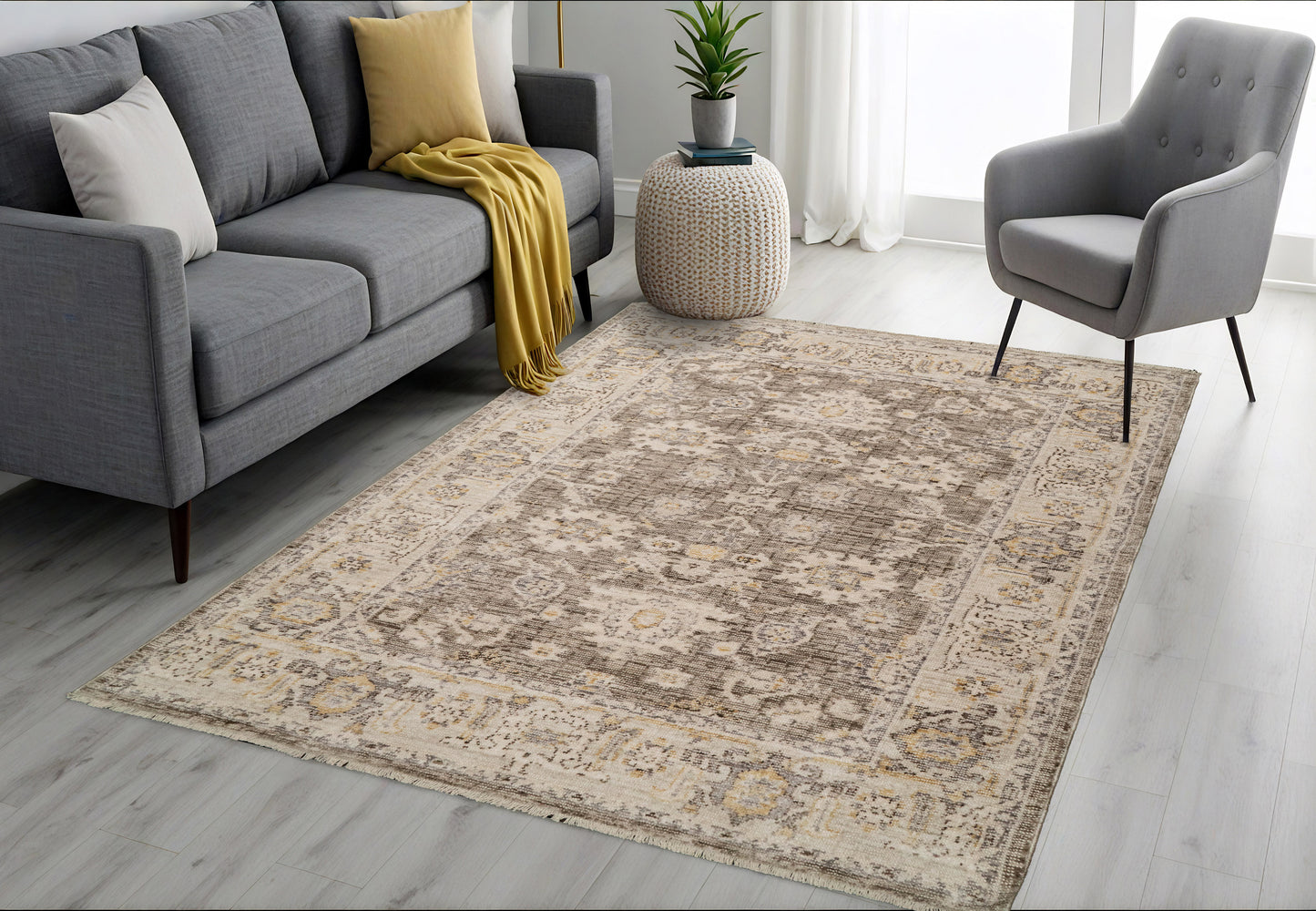 Calypso 13505-190 Ivory / Grey Area Rug