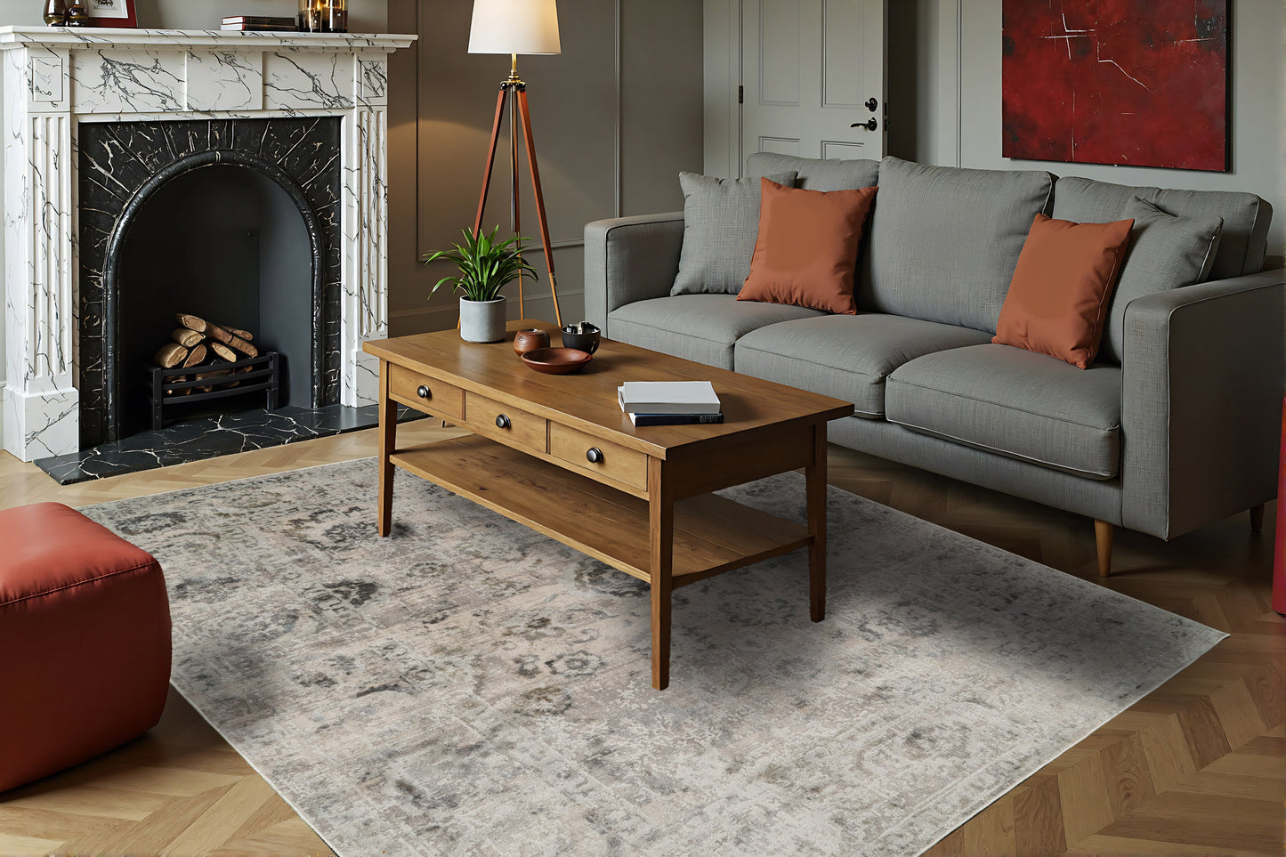 Castilla 3530-190 Ivory/Grey Area Rug