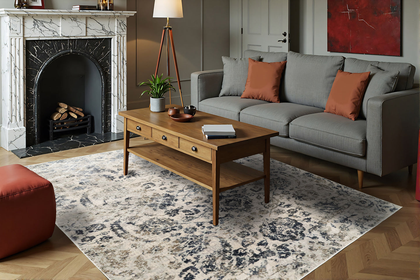 Castilla 3532-190 Cream/Grey Area Rug