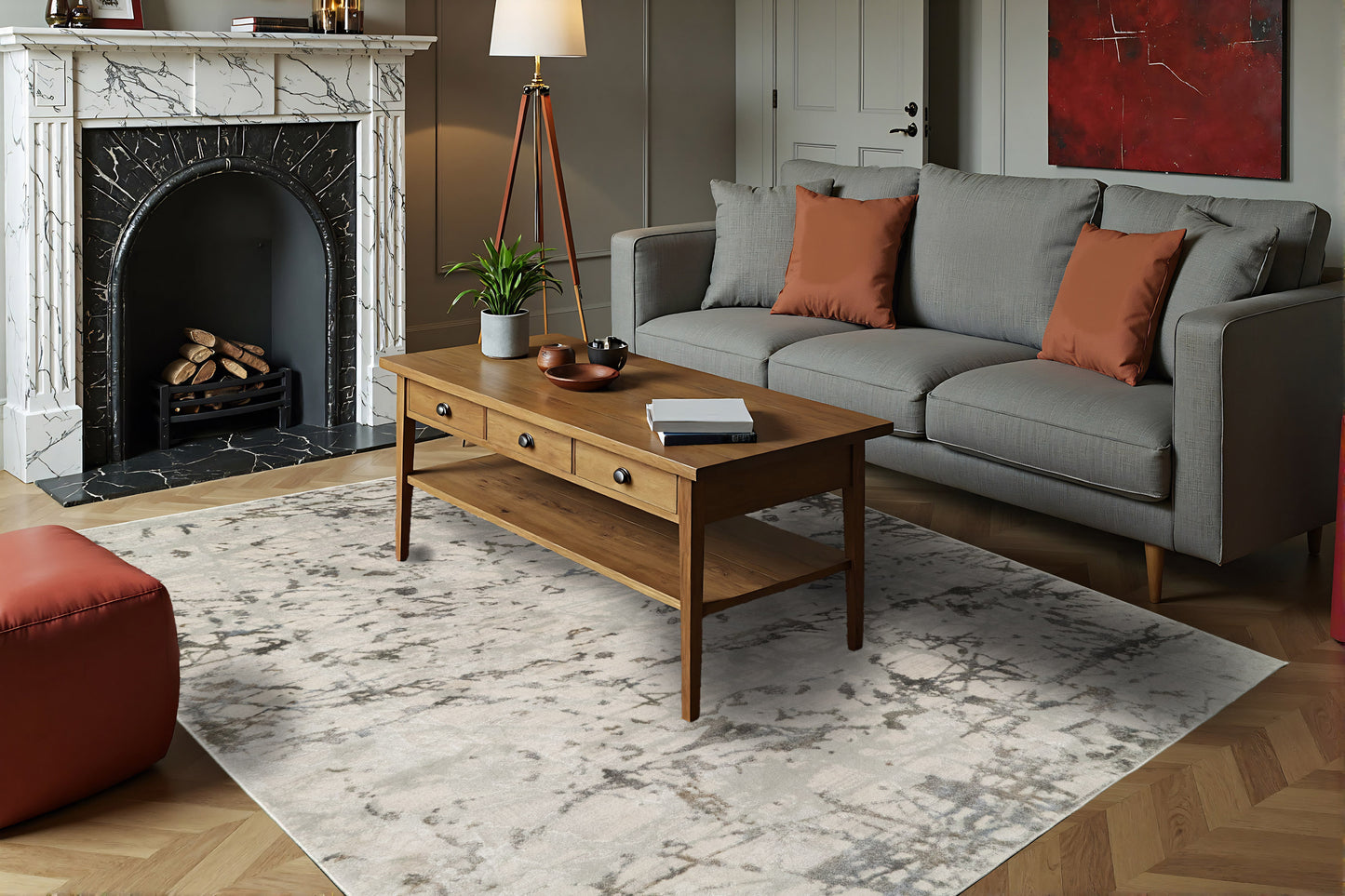 Castilla 3554-190 Ivory/Grey Area Rug