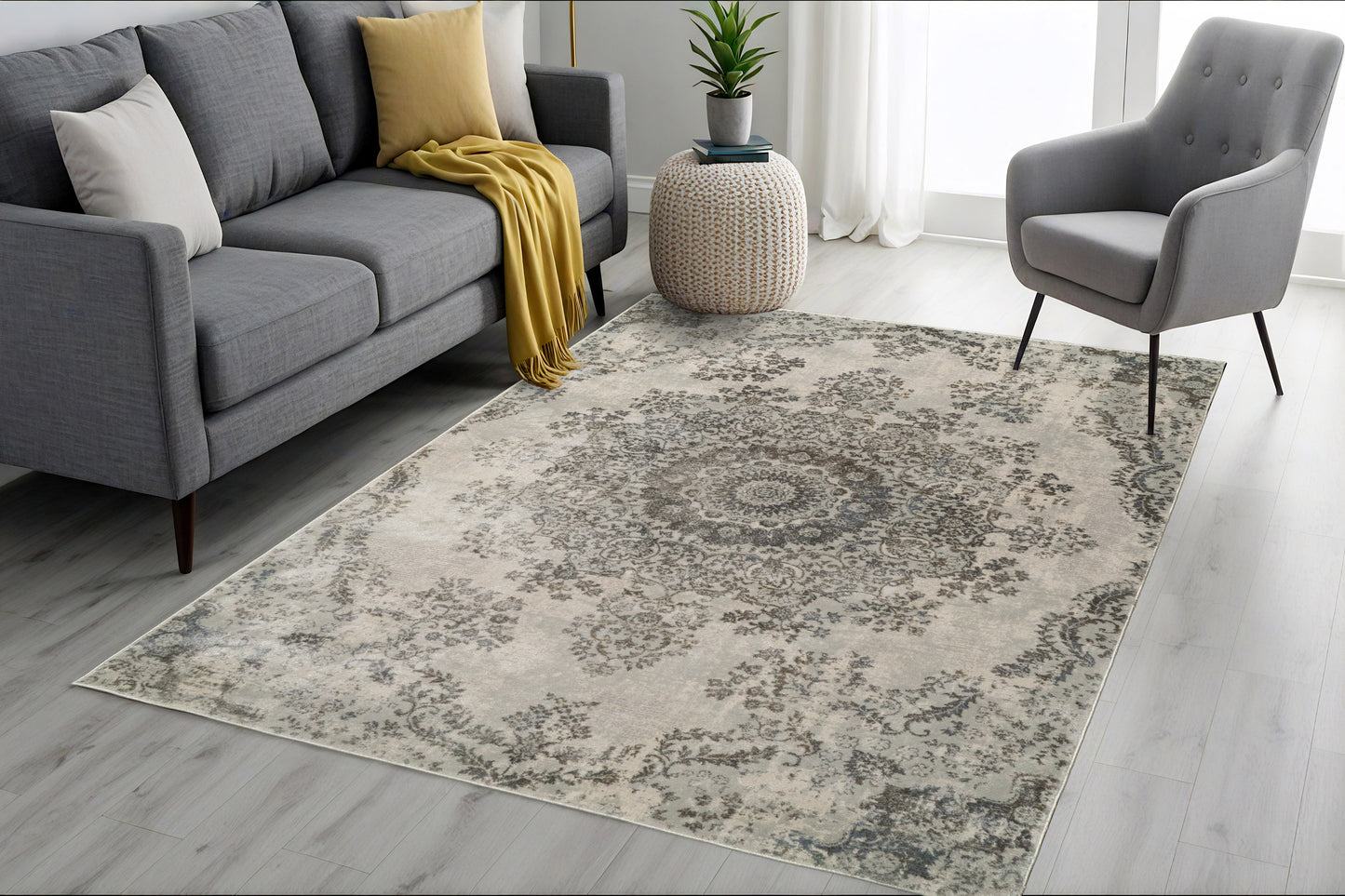 Castilla 3558-195 Light Grey Area Rug