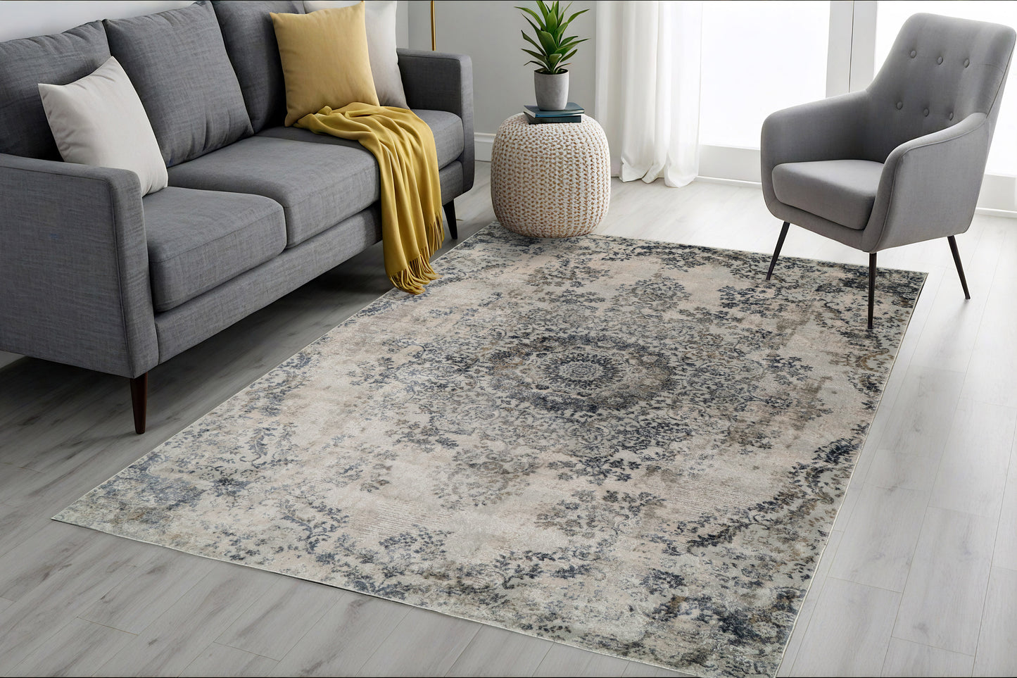 Castilla 3558-950 Grey/Blue Area Rug