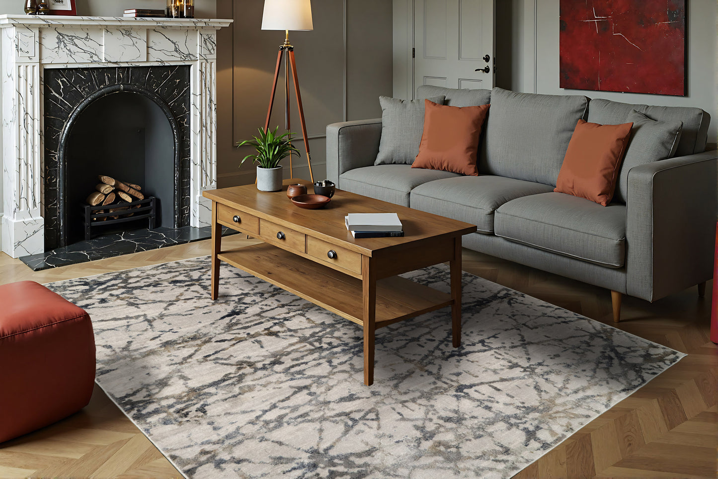 Castilla 3638-995 Grey/Multi Area Rug