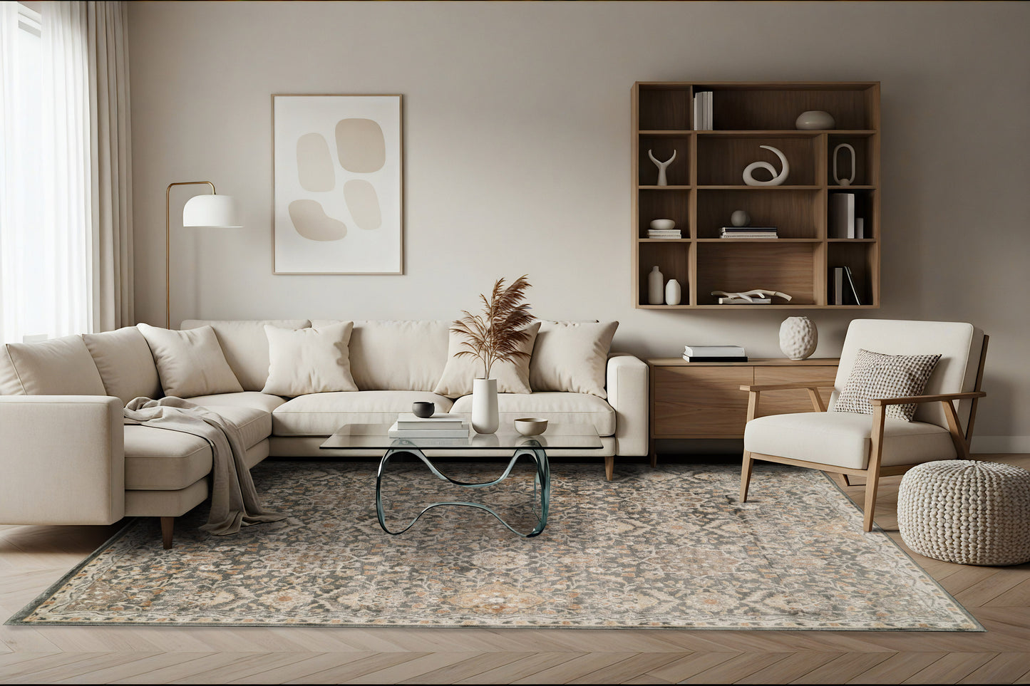 Charlotte 19905-999 Grey/Multi Area Rug