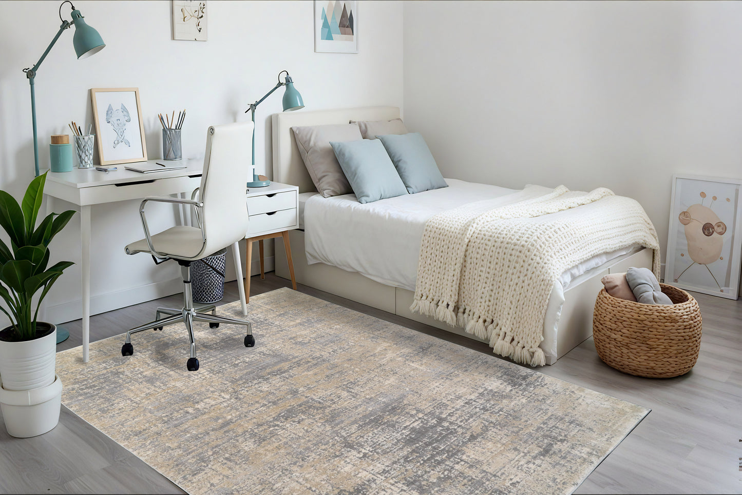 Cosmo 6831-980 Grey/Beige Area Rug