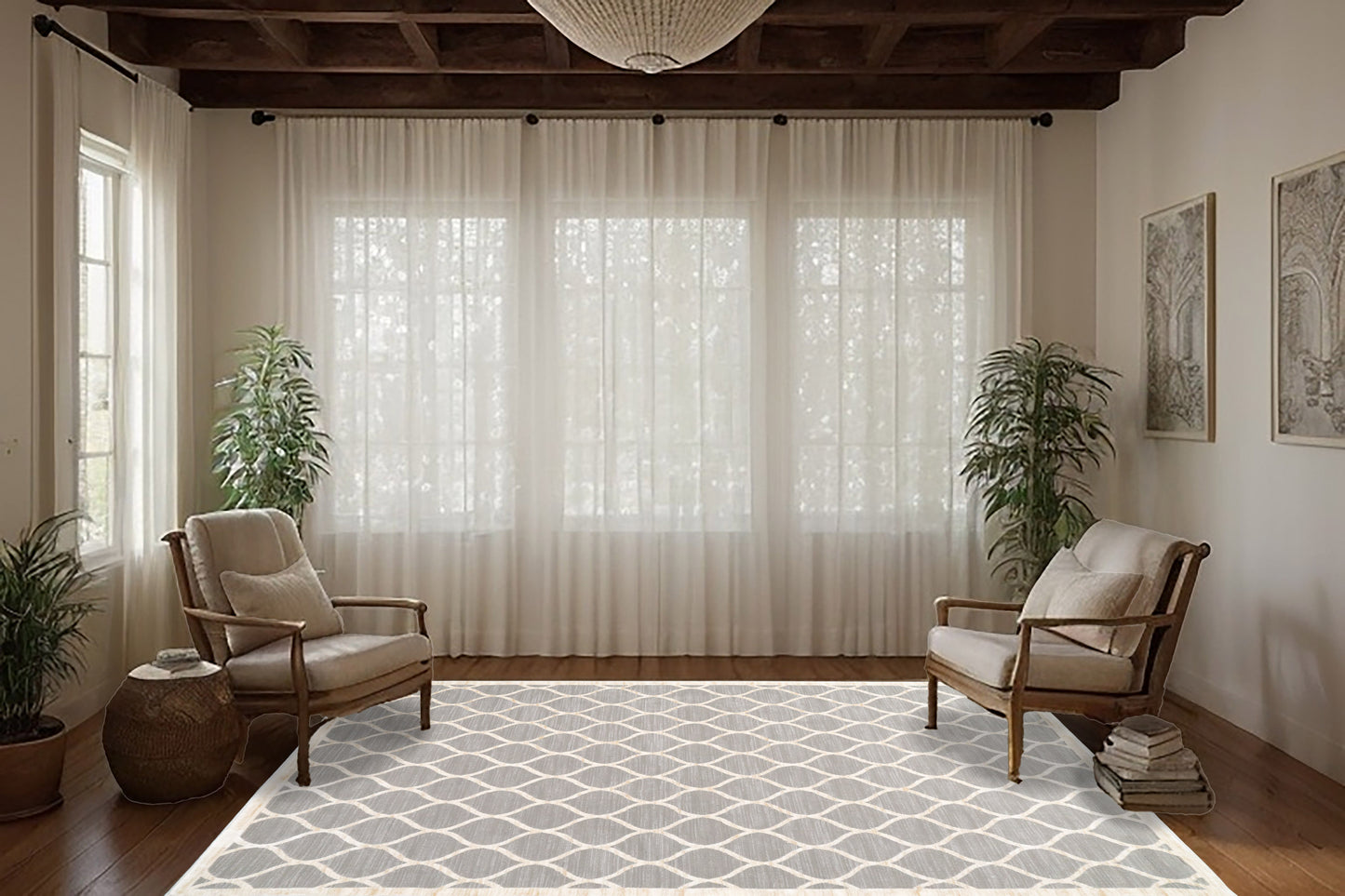 Cosmo 6833-980 Grey/Beige Area Rug