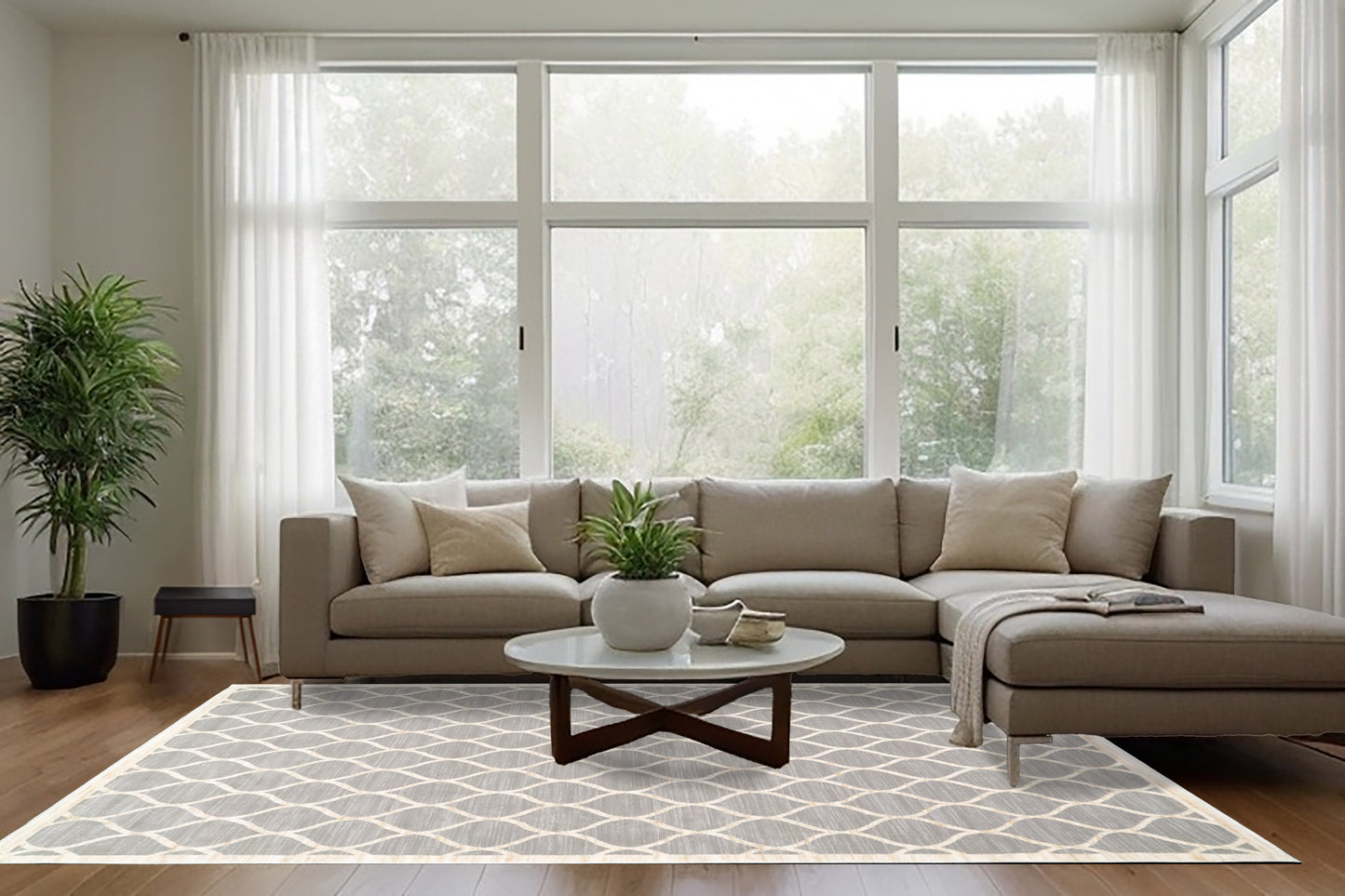Cosmo 6833-980 Grey/Beige Area Rug