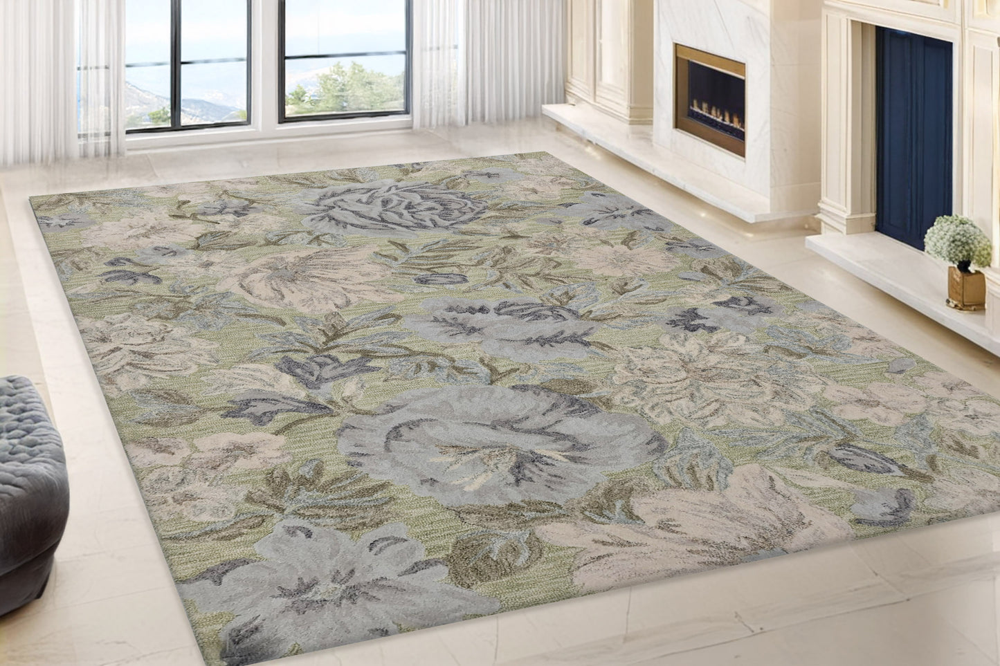 Daisy 9091-499 Light Green/Multi Area Rug