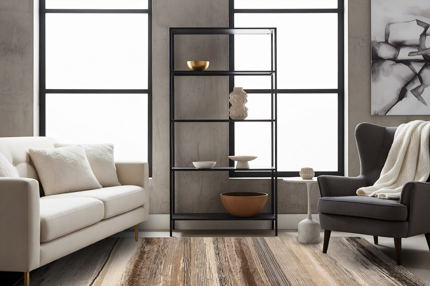 Eclipse 63351-9243 Beige/Brown/Grey Area Rug