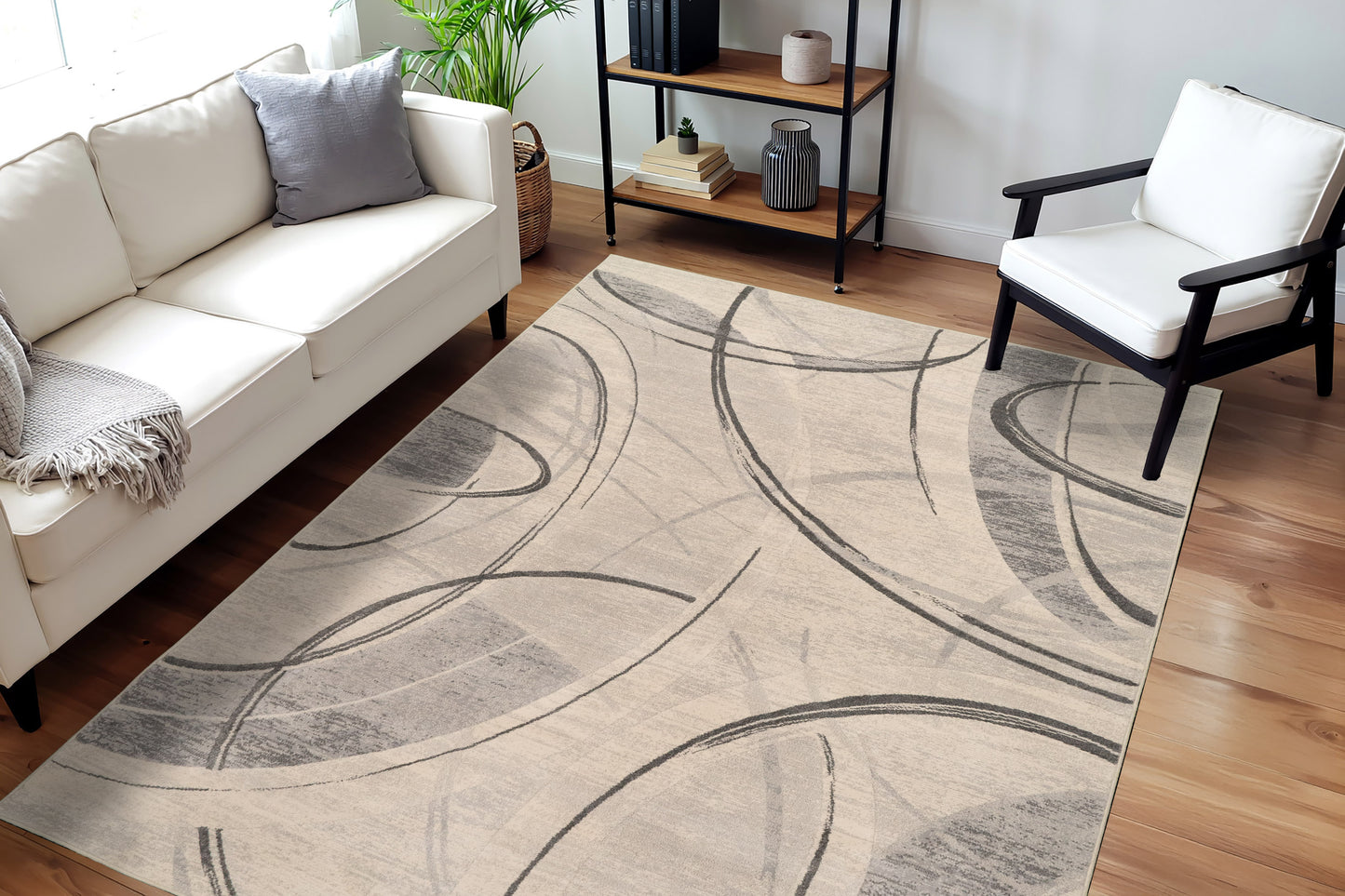 Eclipse 63972-6696 Cream/Grey/Dark Grey Area Rug