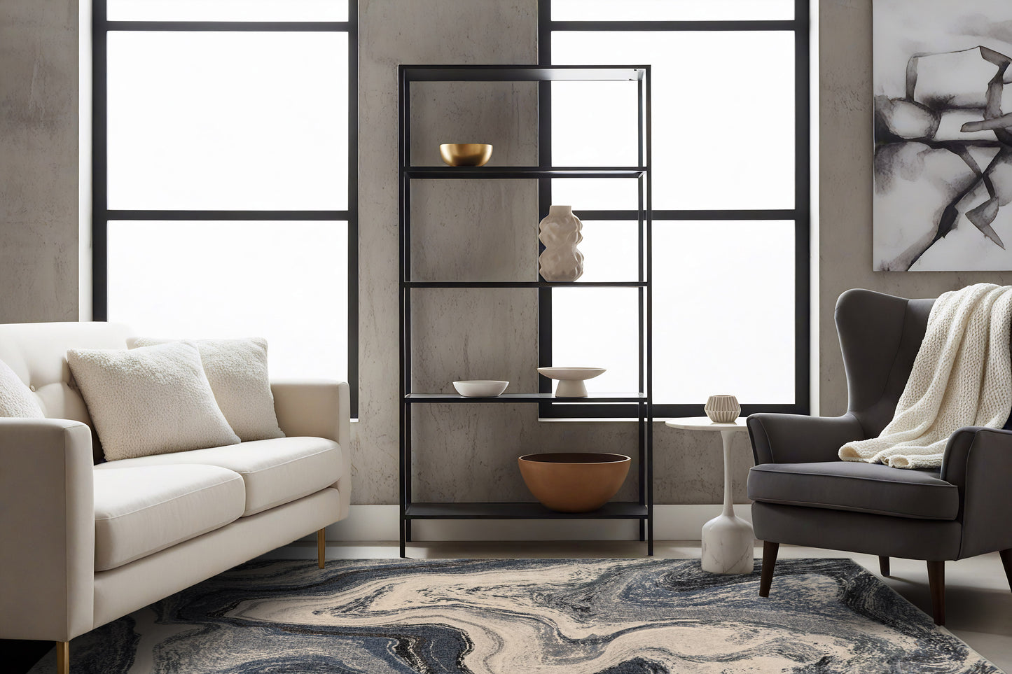 Eclipse 63436-5656 Grey/Cream Area Rug