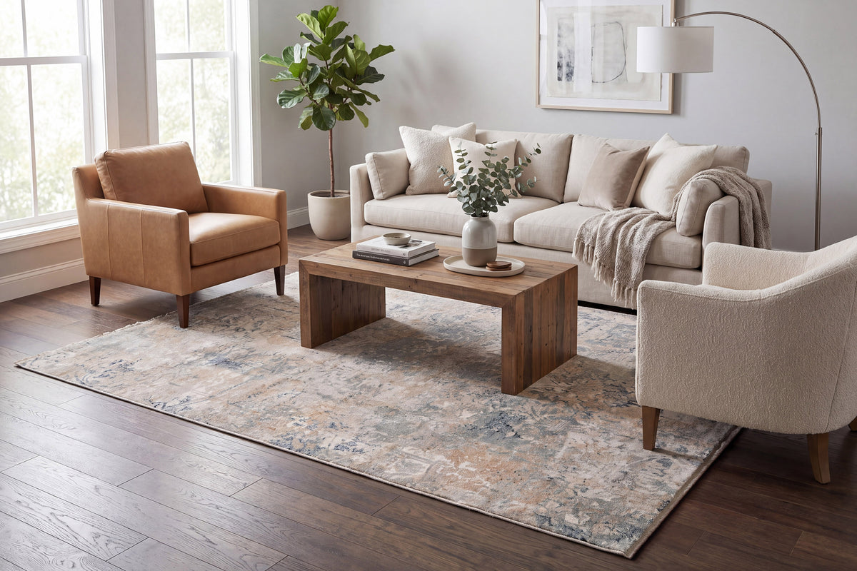 Eden 10944-185 Cream/Beige/Navy Area Rug