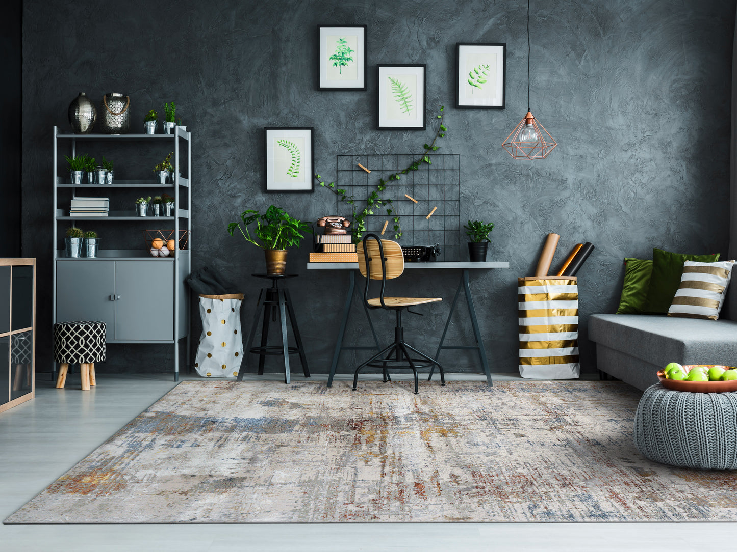 Gold 1362-919 Grey/Ivory/Multi Area Rug
