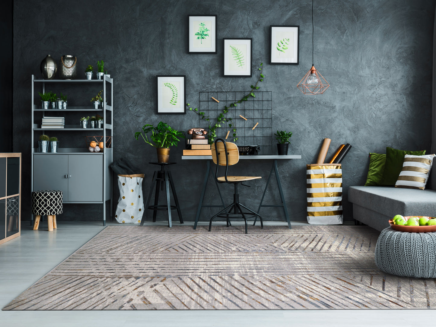 Gold 1364-919 Grey/Ivory/Multi Area Rug