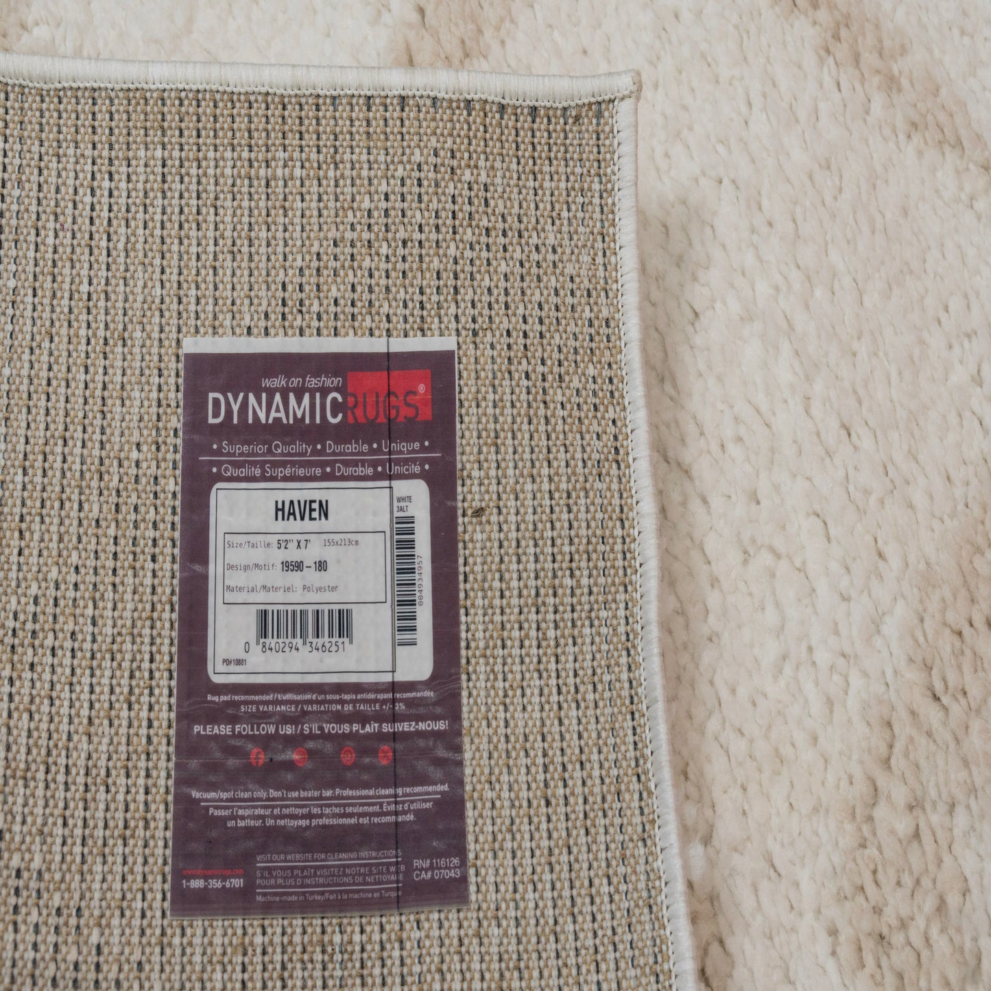 Haven 19590-180 Ivory/Beige Area Rug