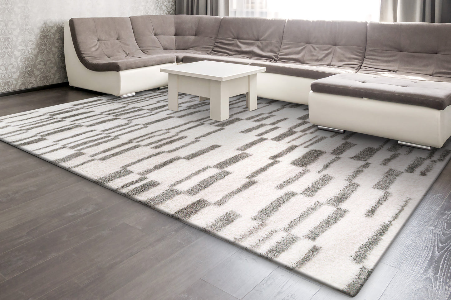 Jasmine Shaggy 3274-109 Cream/Grey Area Rug