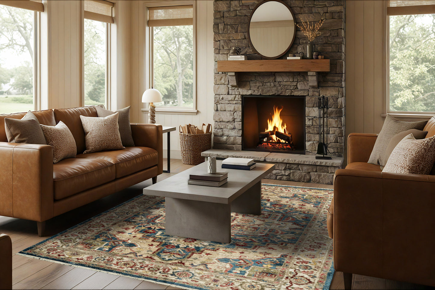 Adorn 530-6882 Navy/Red Area Rug