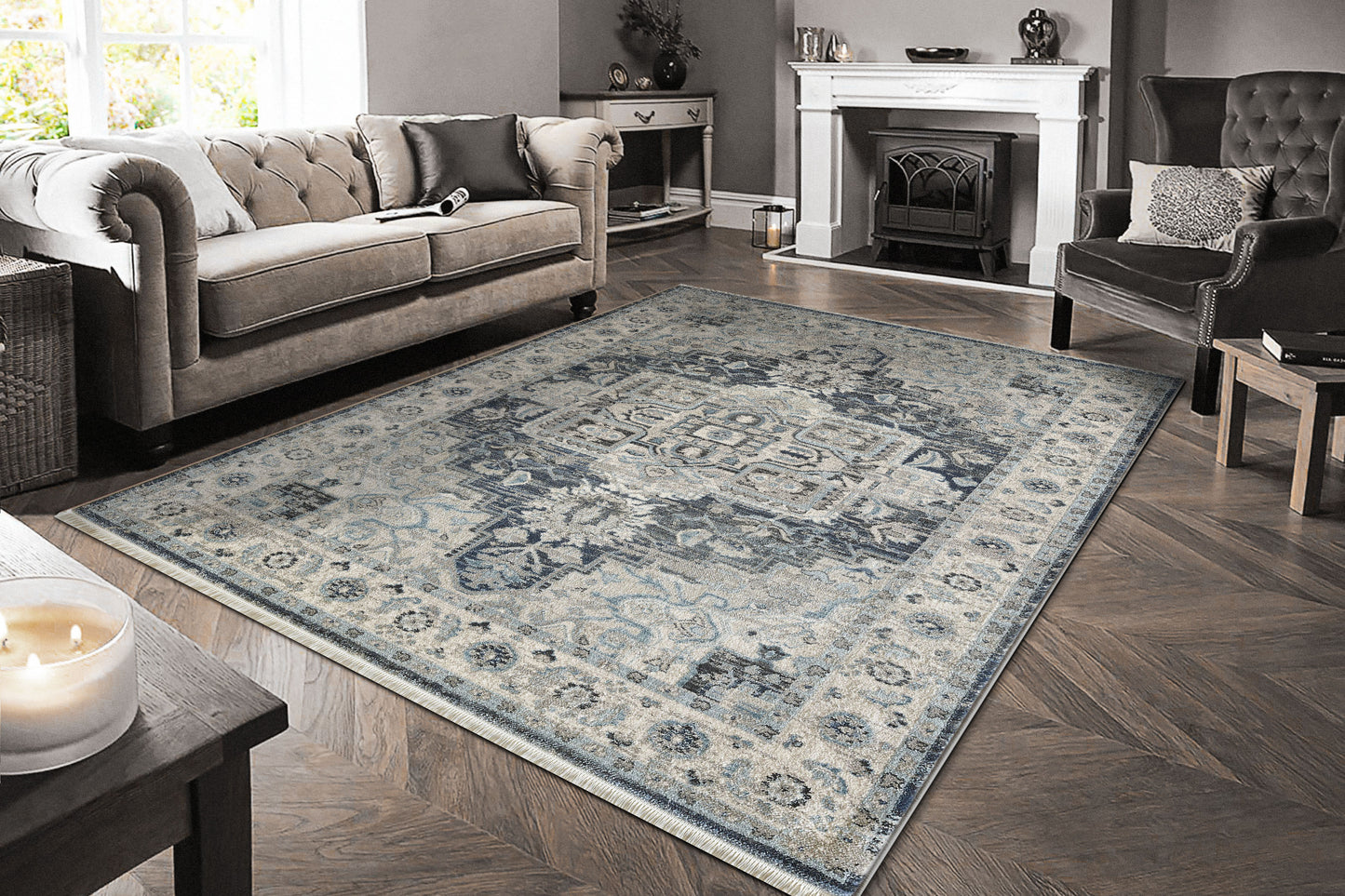 Juno 6882-590 Blue/Cream Area Rug