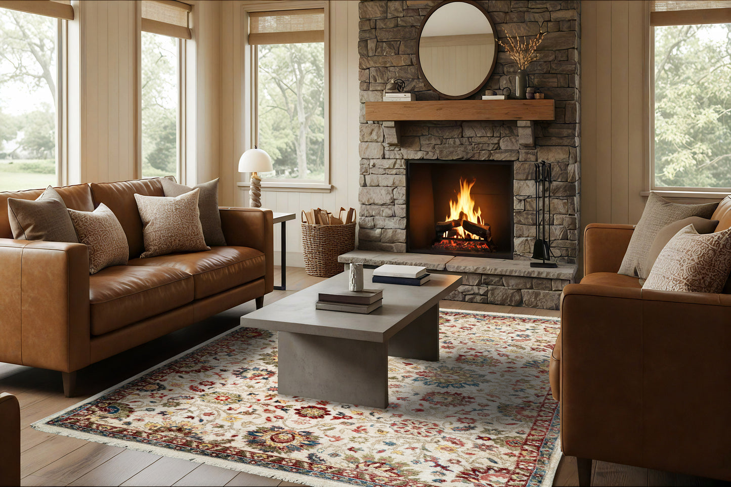 Adorn 130-6883 Ivory/Red Area Rug