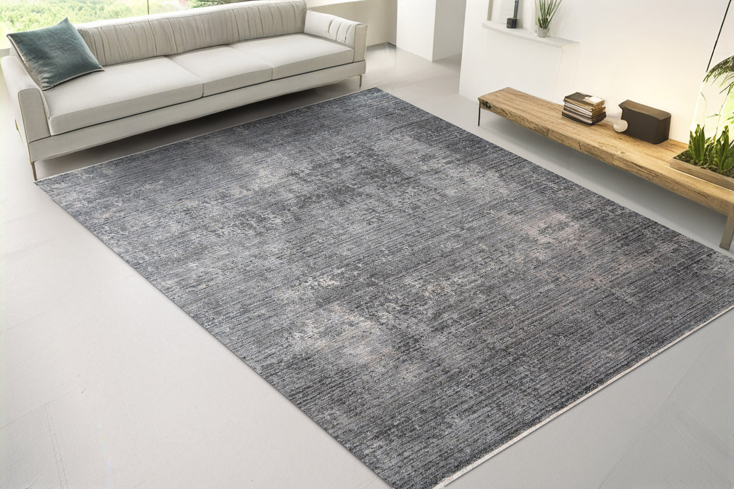 Kyra 13707-950 Grey/Navy Area Rug