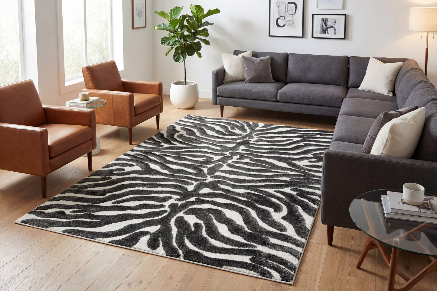 Masai 13066-3191 Ivory/Black Area Rug