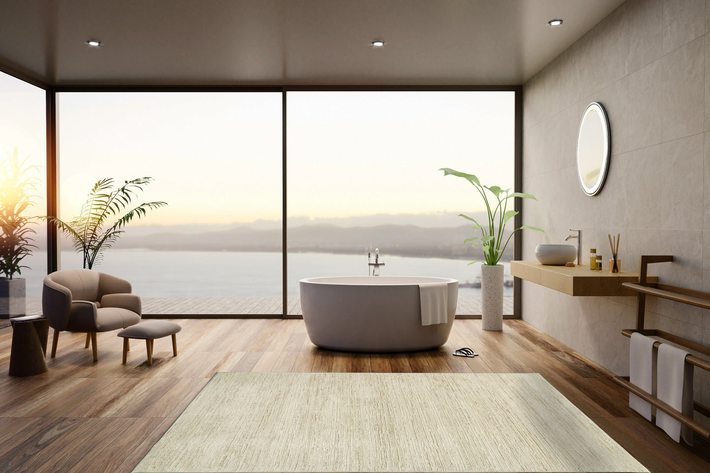 Monroe 9804-890 Beige/Grey Area Rug