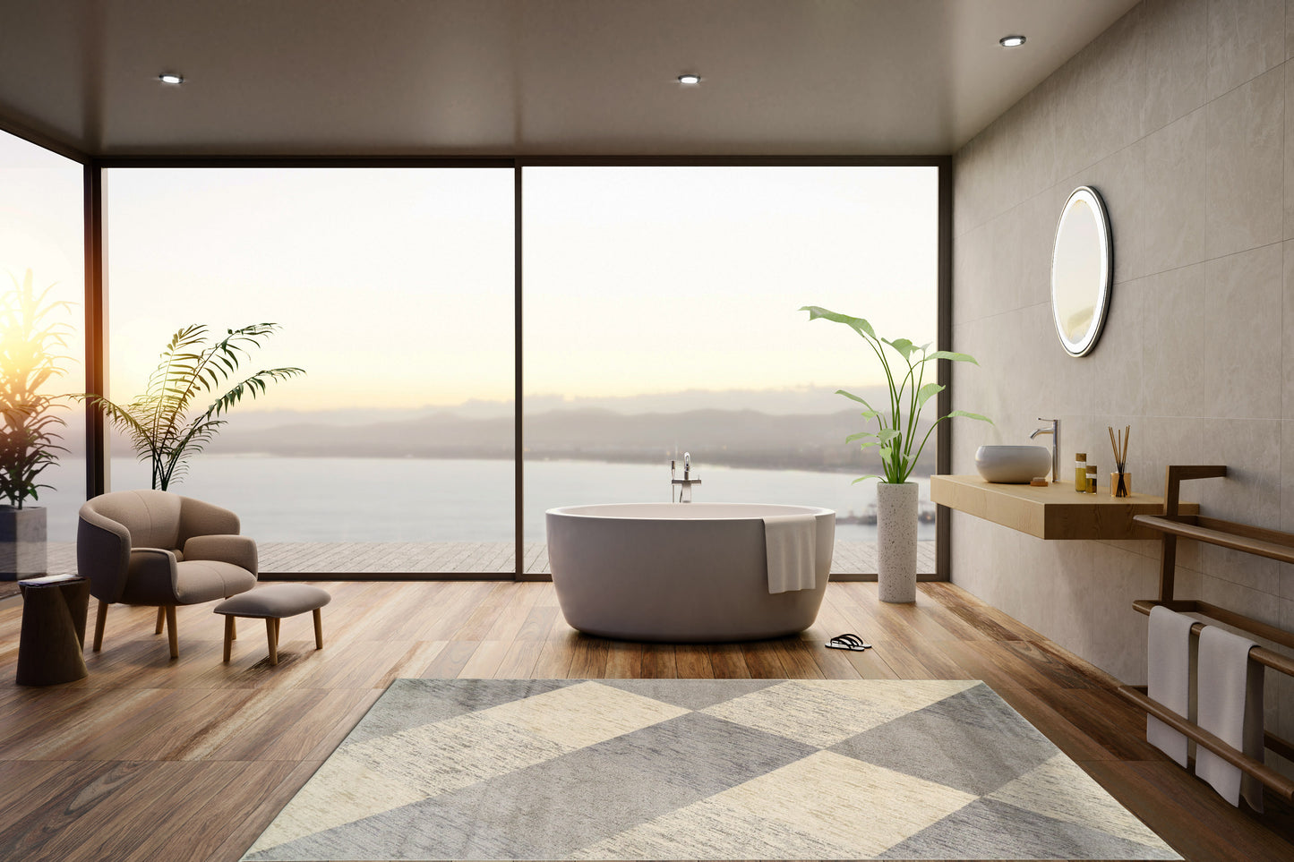 Monroe 9812-190 Ivory/Grey Area Rug