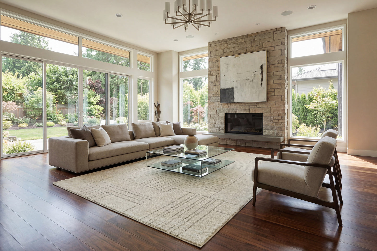 Monroe 9800-890 Beige/Grey Area Rug