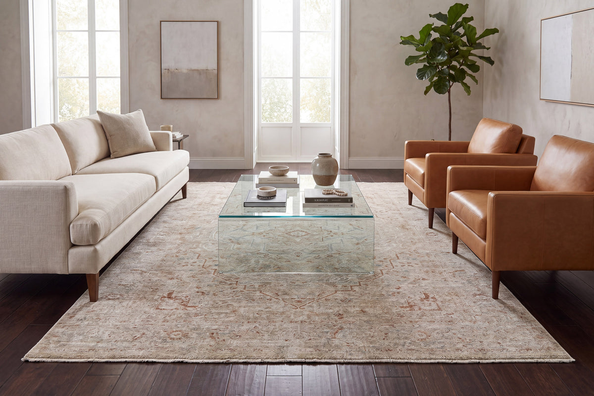 Pacific 15941-813 Beige/Cream/Coral Area Rug