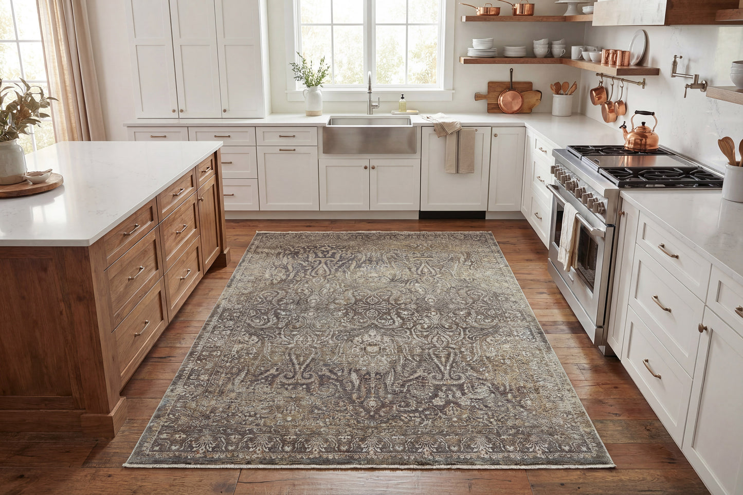 Pandora 17641-881 Brown/Beige/White Area Rug