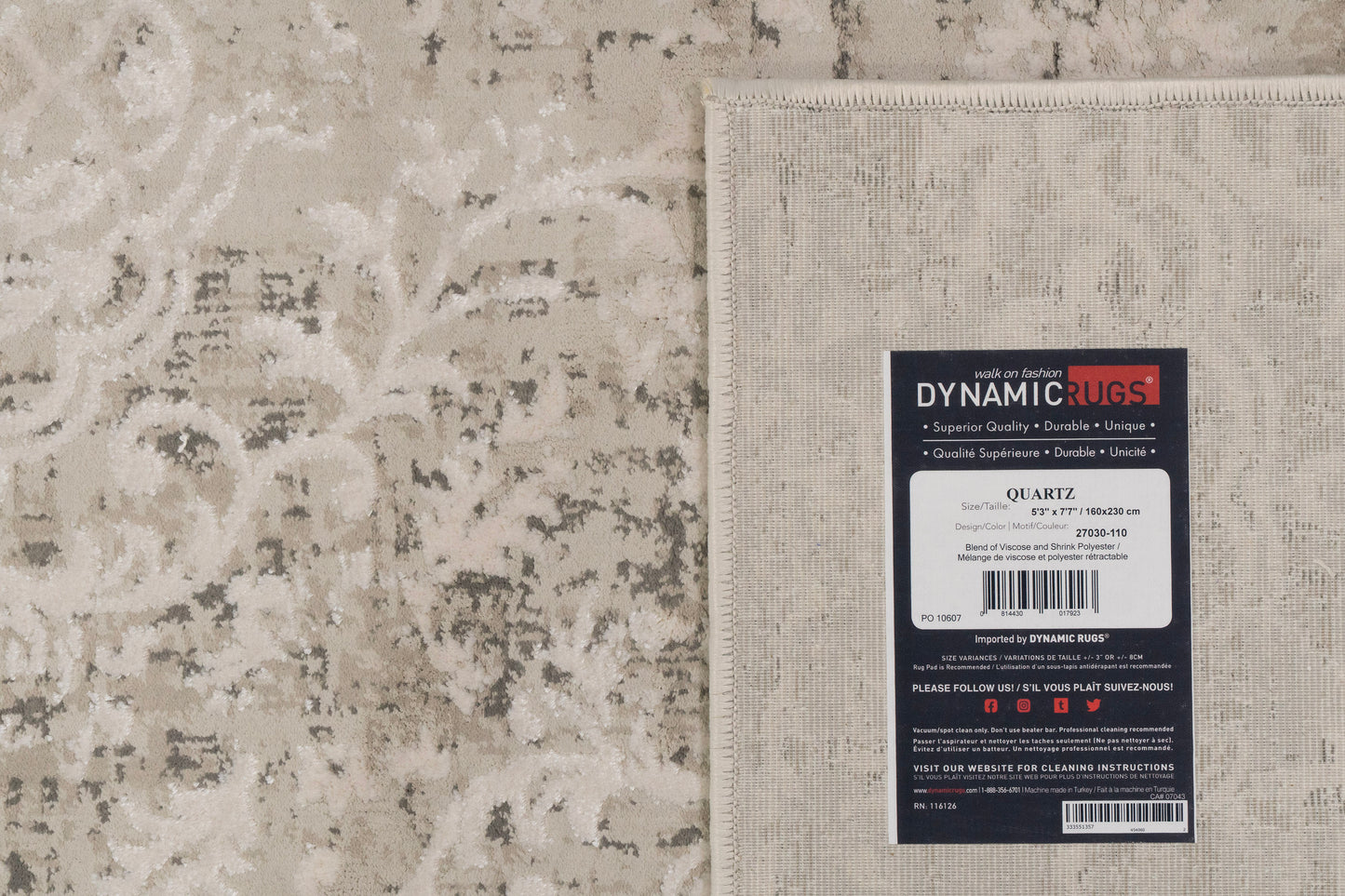 Quartz 27030-110 Ivory/Beige Area Rug