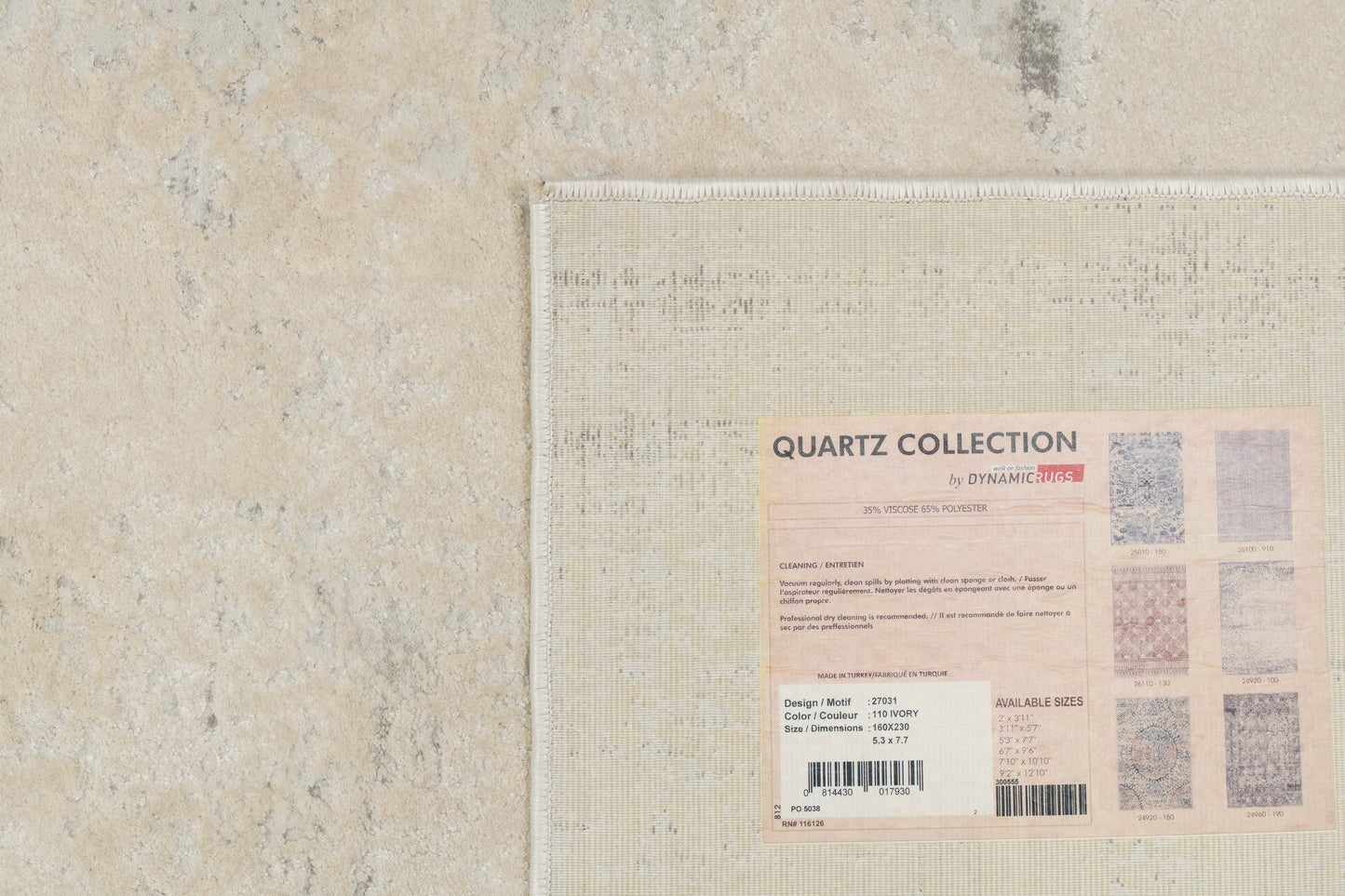 Quartz 27031-110 Ivory/Beige Area Rug