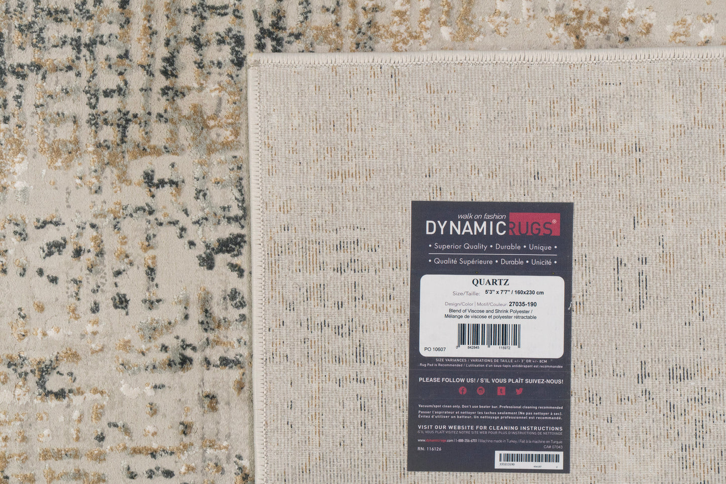 Quartz 27035-190 Grey Area Rug