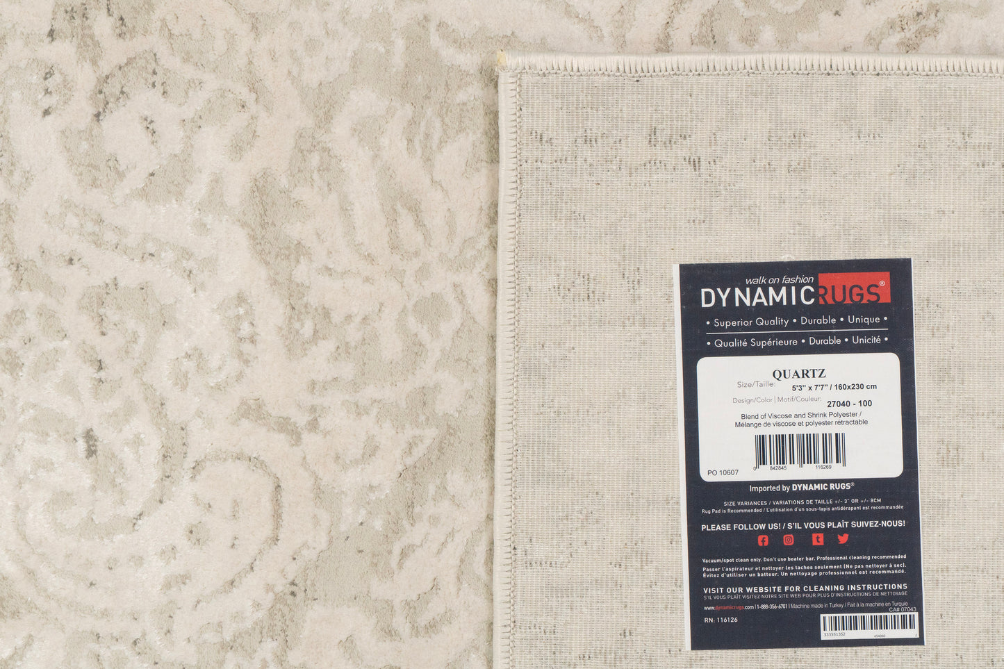Quartz 27040-100 Ivory Area Rug