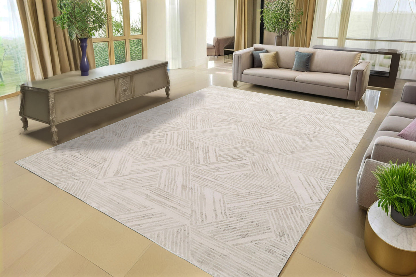 Quartz 27041-100 Ivory Area Rug