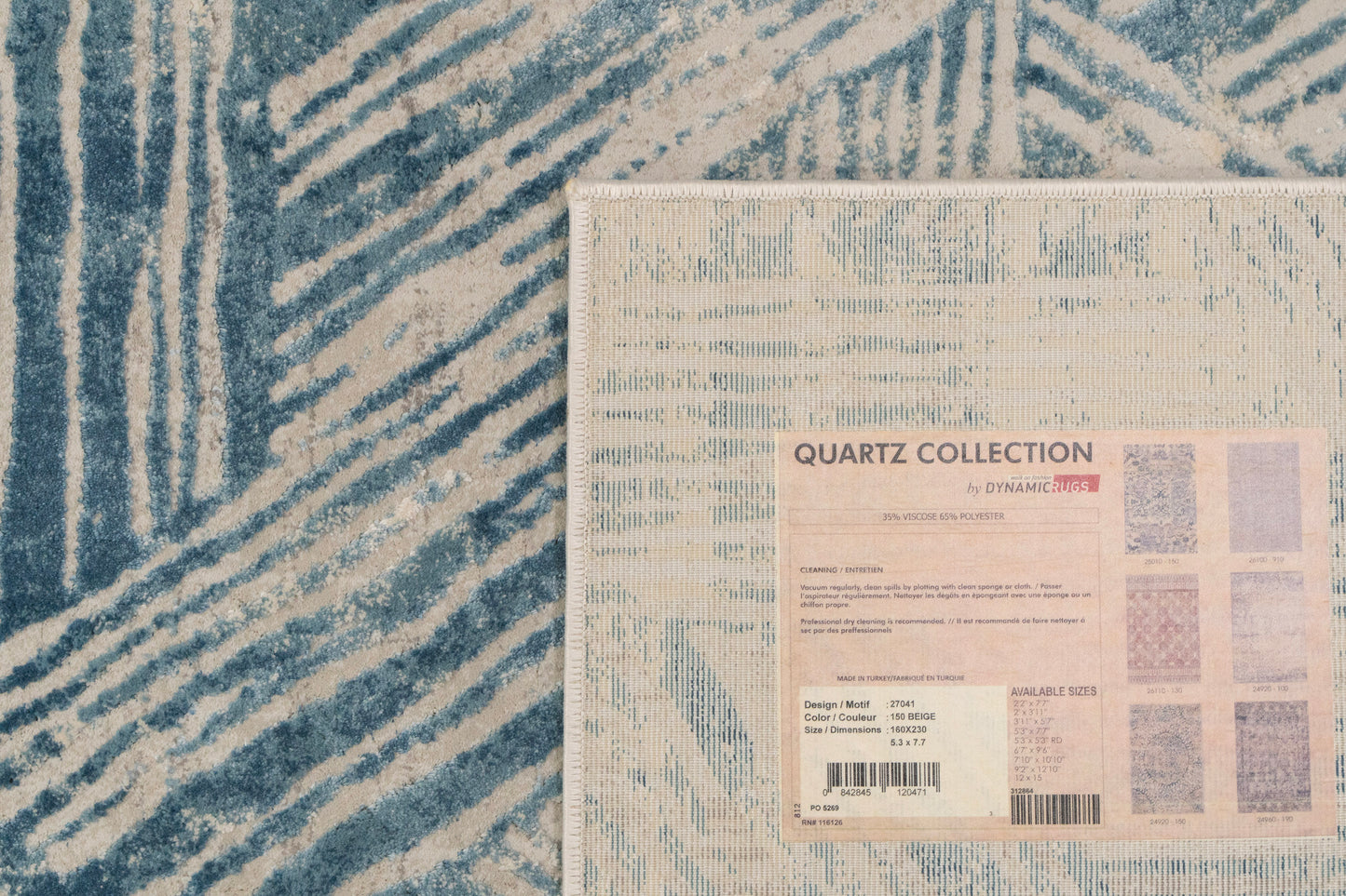 Quartz 27041-150 Beige/Blue Area Rug