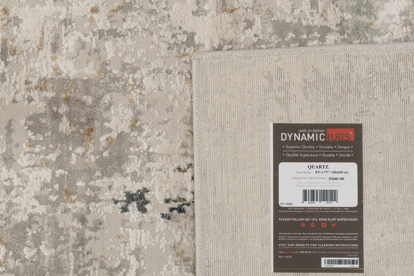 Quartz 27048-190 Ivory/Grey Area Rug