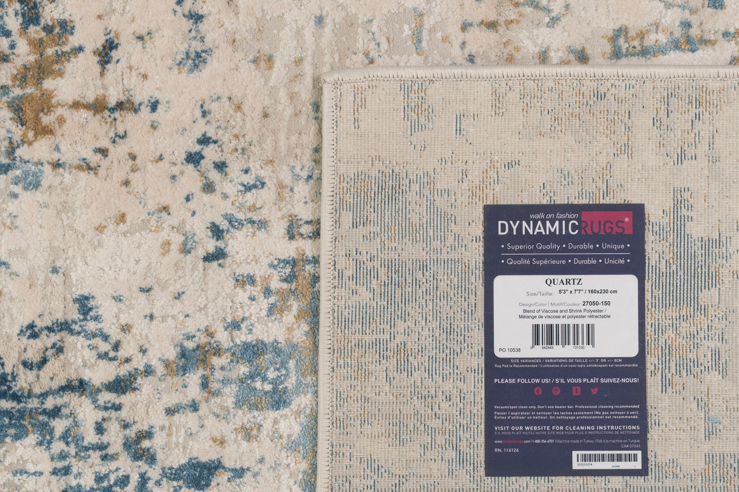 Quartz 27050-150 Ivory/Blue Area Rug