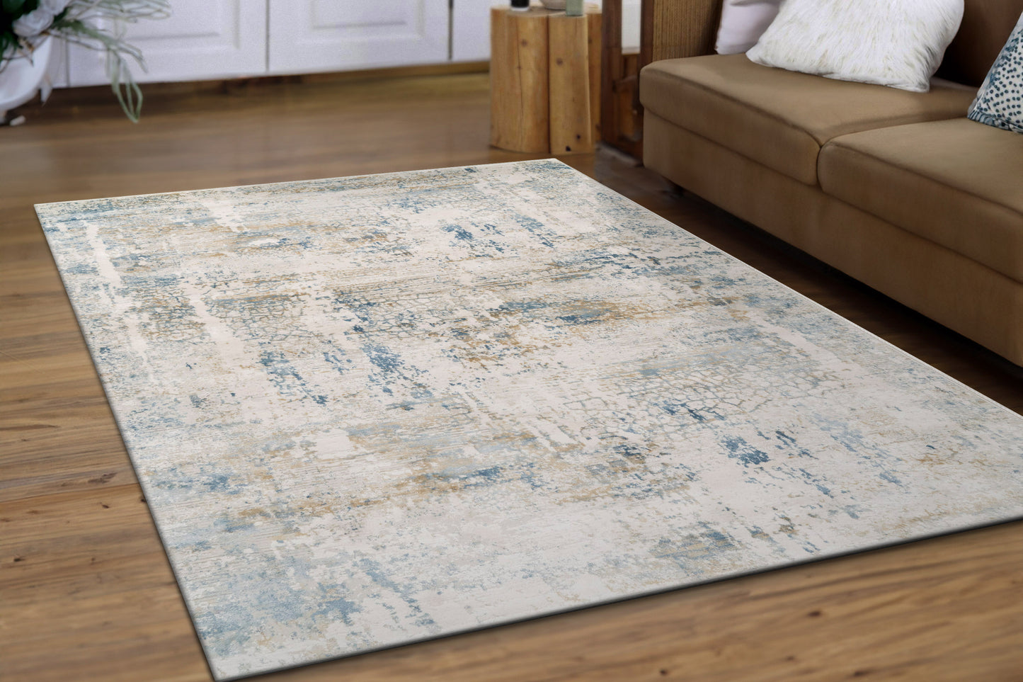 Quartz 27050-150 Ivory/Blue Area Rug