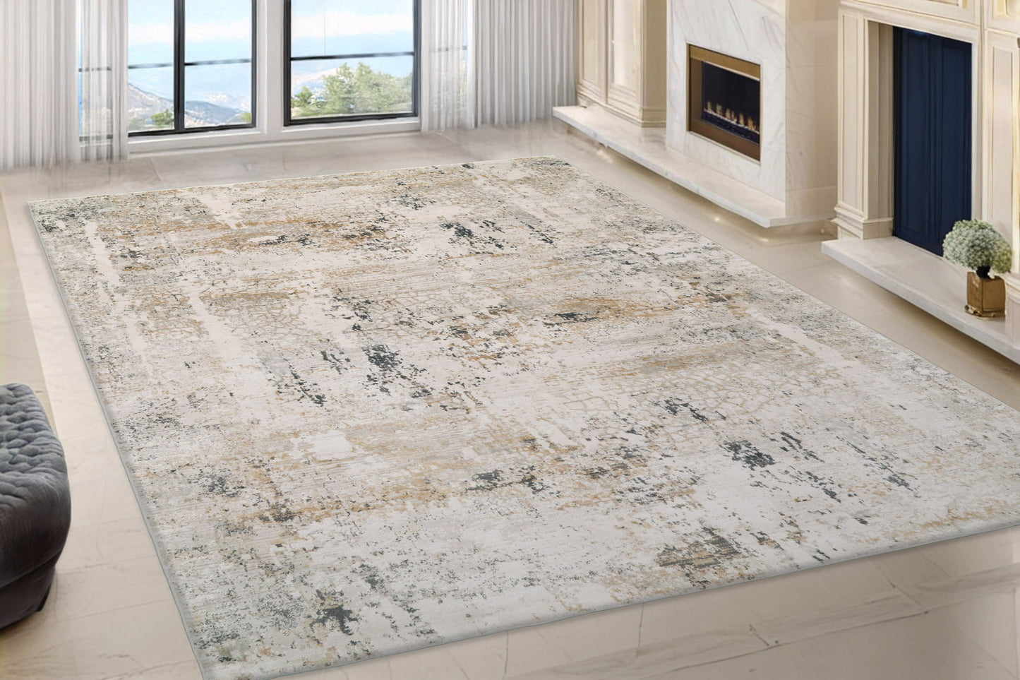 Quartz 27050-190 Ivory/Grey Area Rug