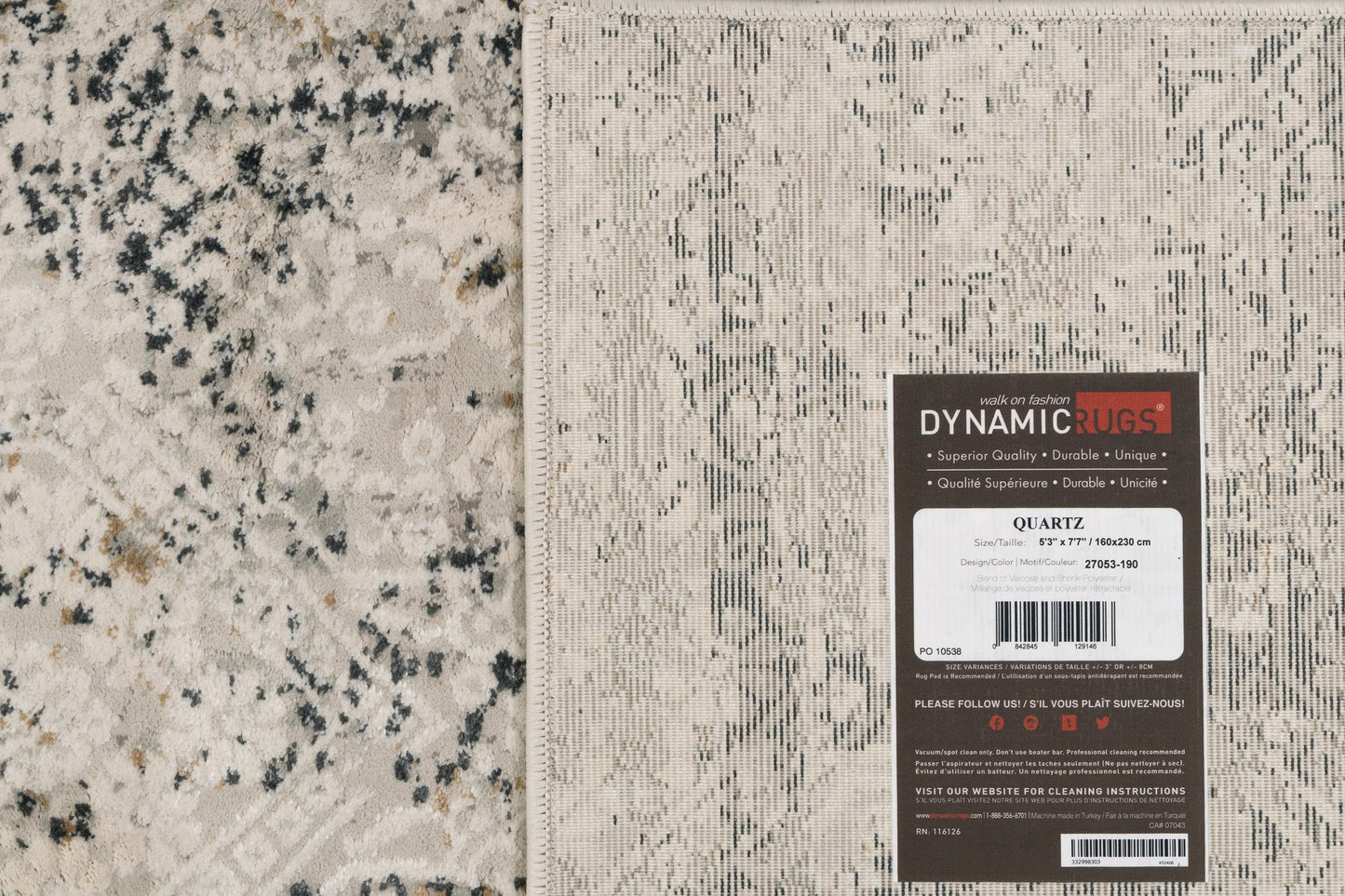 Quartz 27053-190 Ivory/Grey Area Rug