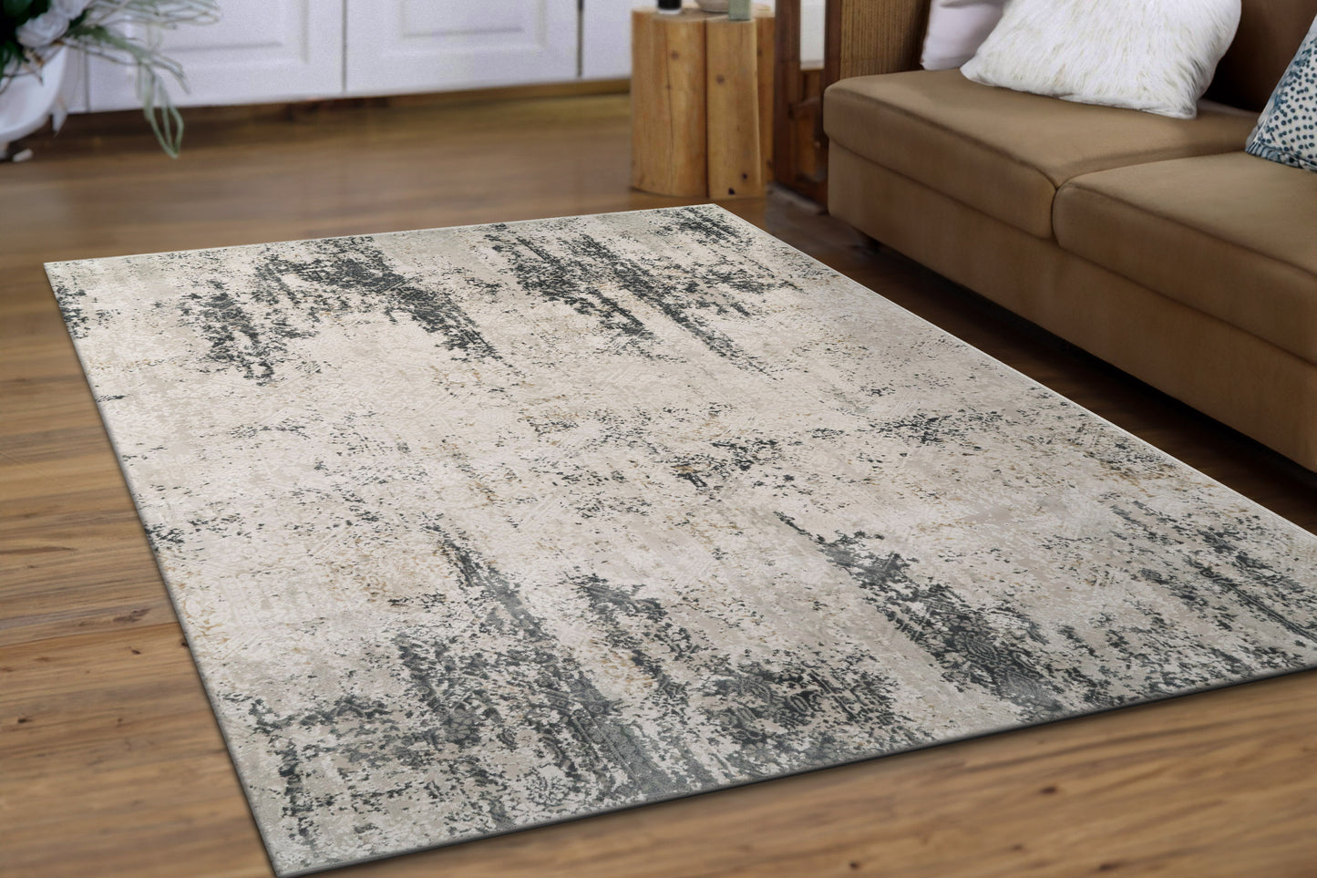Quartz 27053-190 Ivory/Grey Area Rug