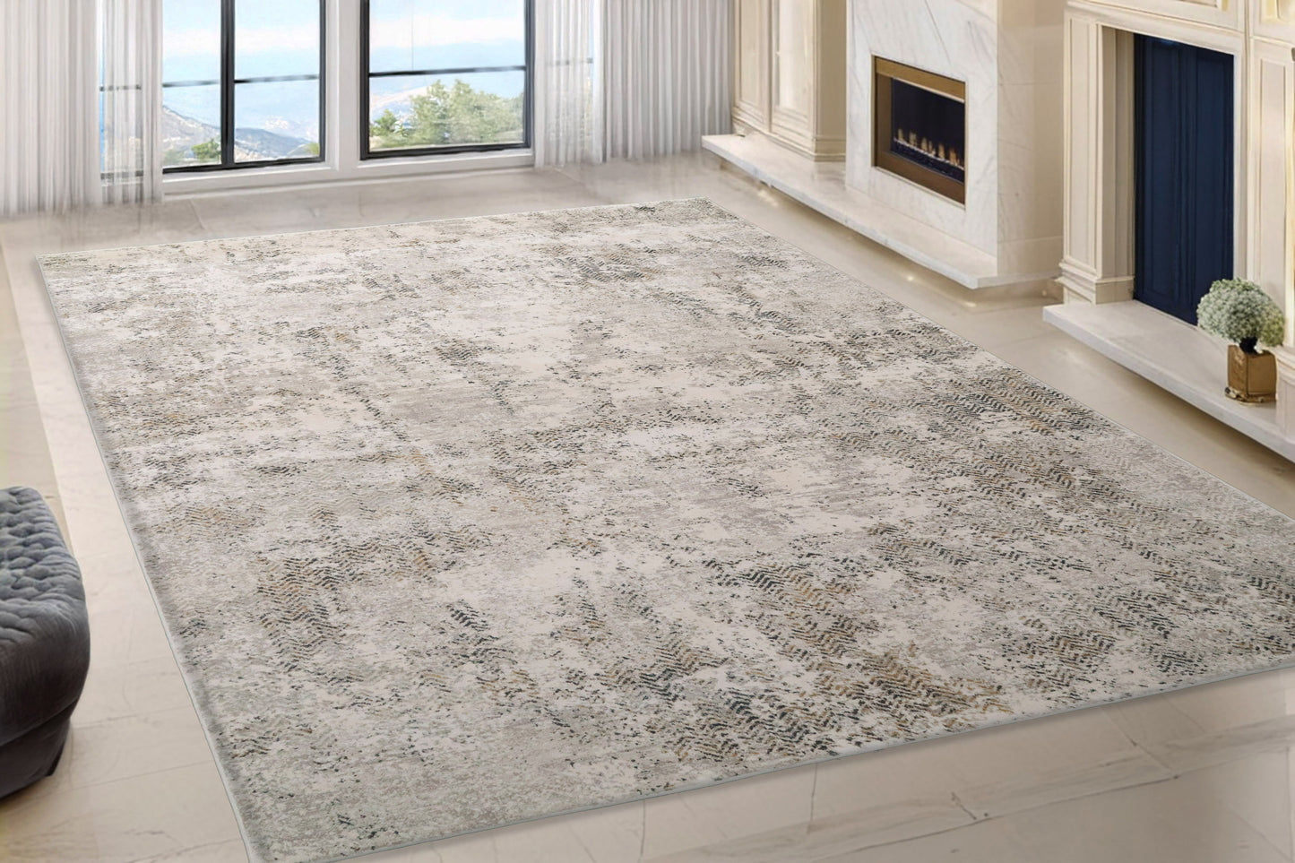 Quartz 27061-190 Ivory/Grey Area Rug