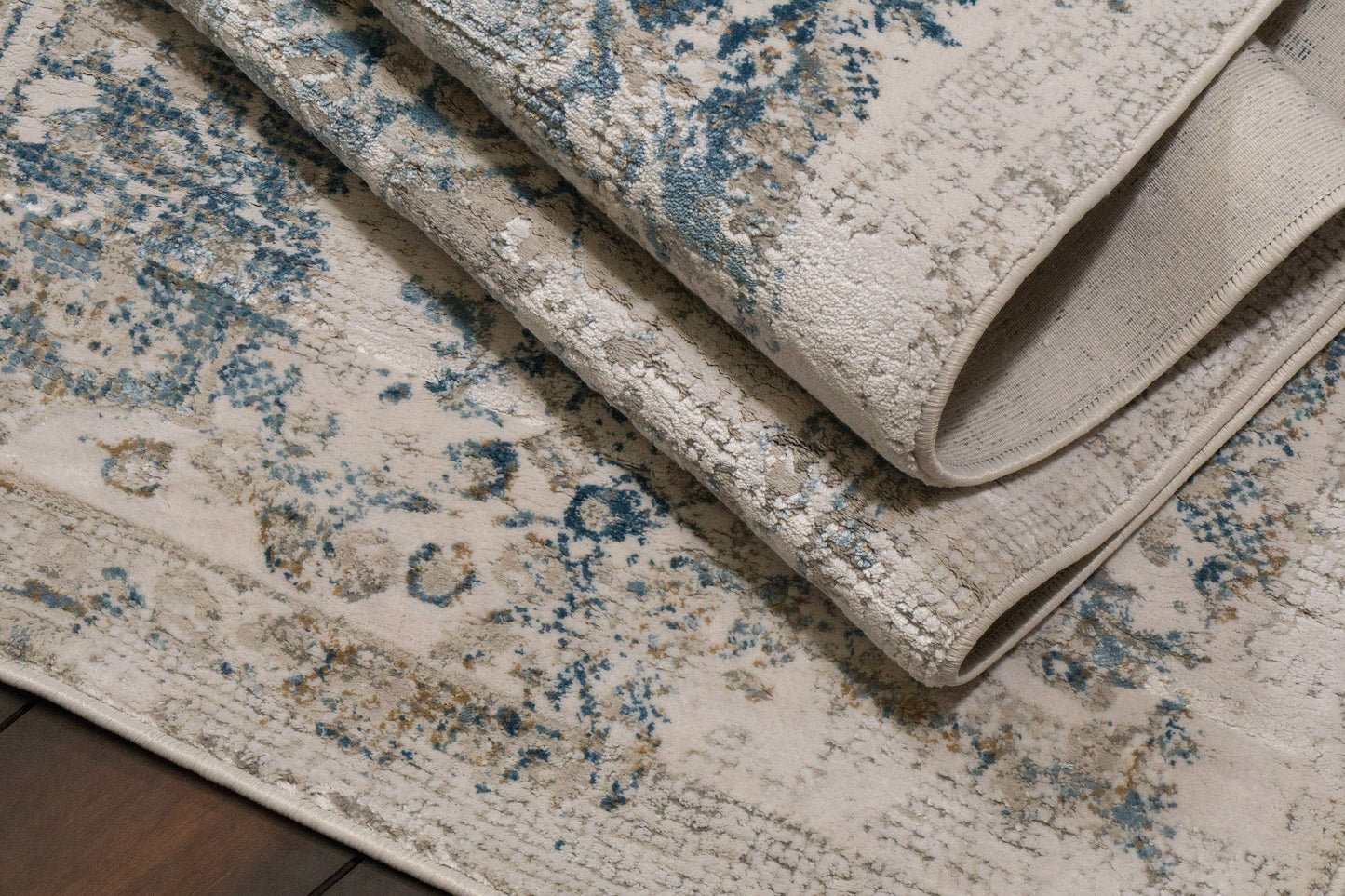 Quartz 27064-195 Ivory/Grey/Blue Area Rug