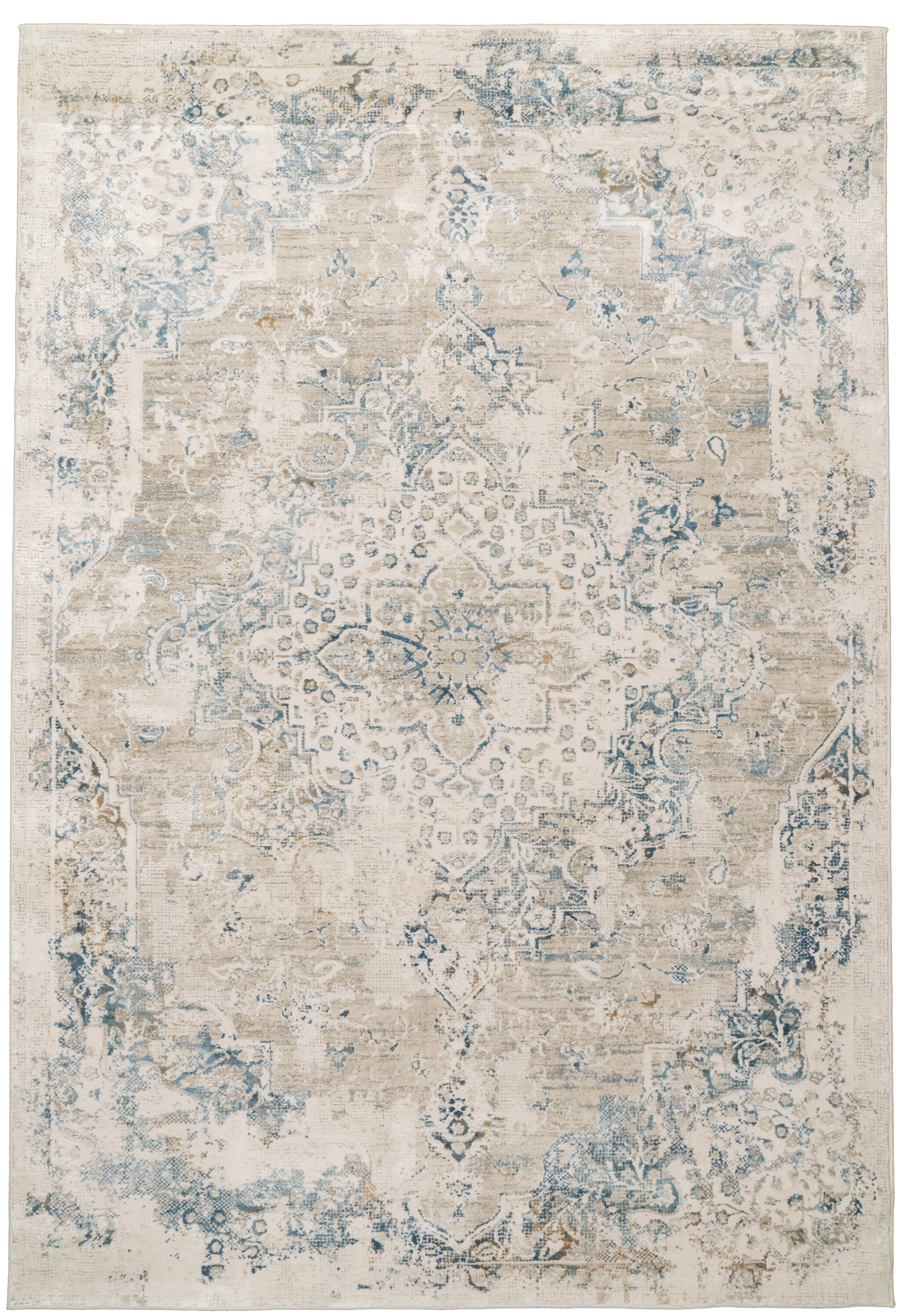 Quartz 27064-195 Ivory/Grey/Blue Area Rug