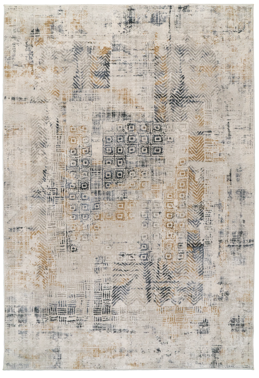 Quartz 27071-155 Ivory/Slate Area Rug