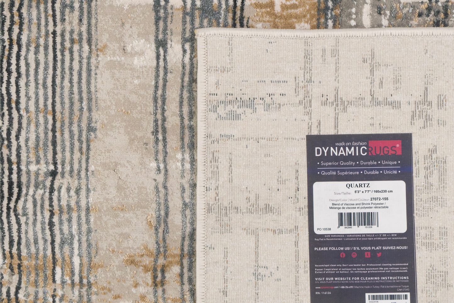 Quartz 27072-155 Ivory/Slate Area Rug