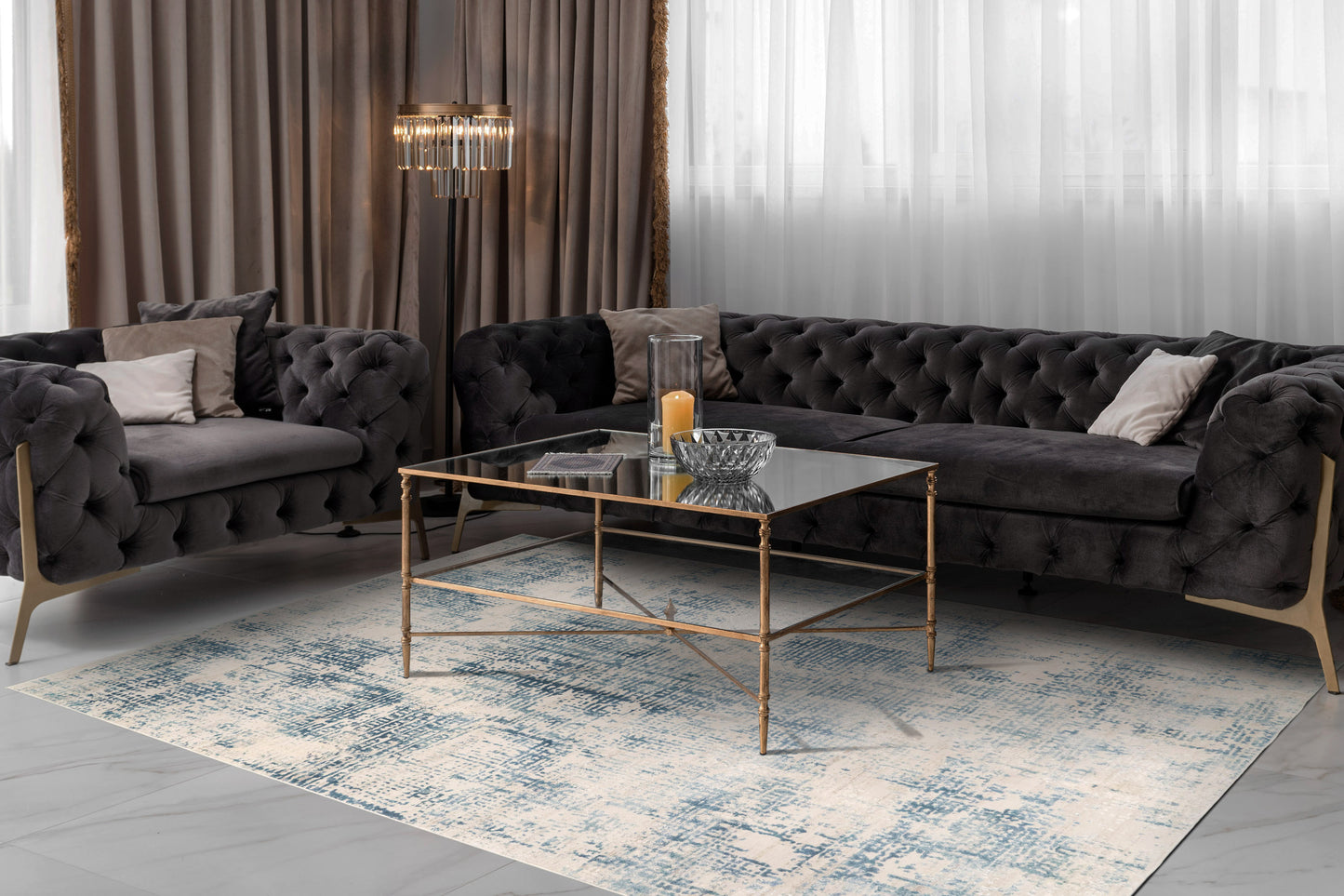Quartz 27035-150 Blue Area Rug