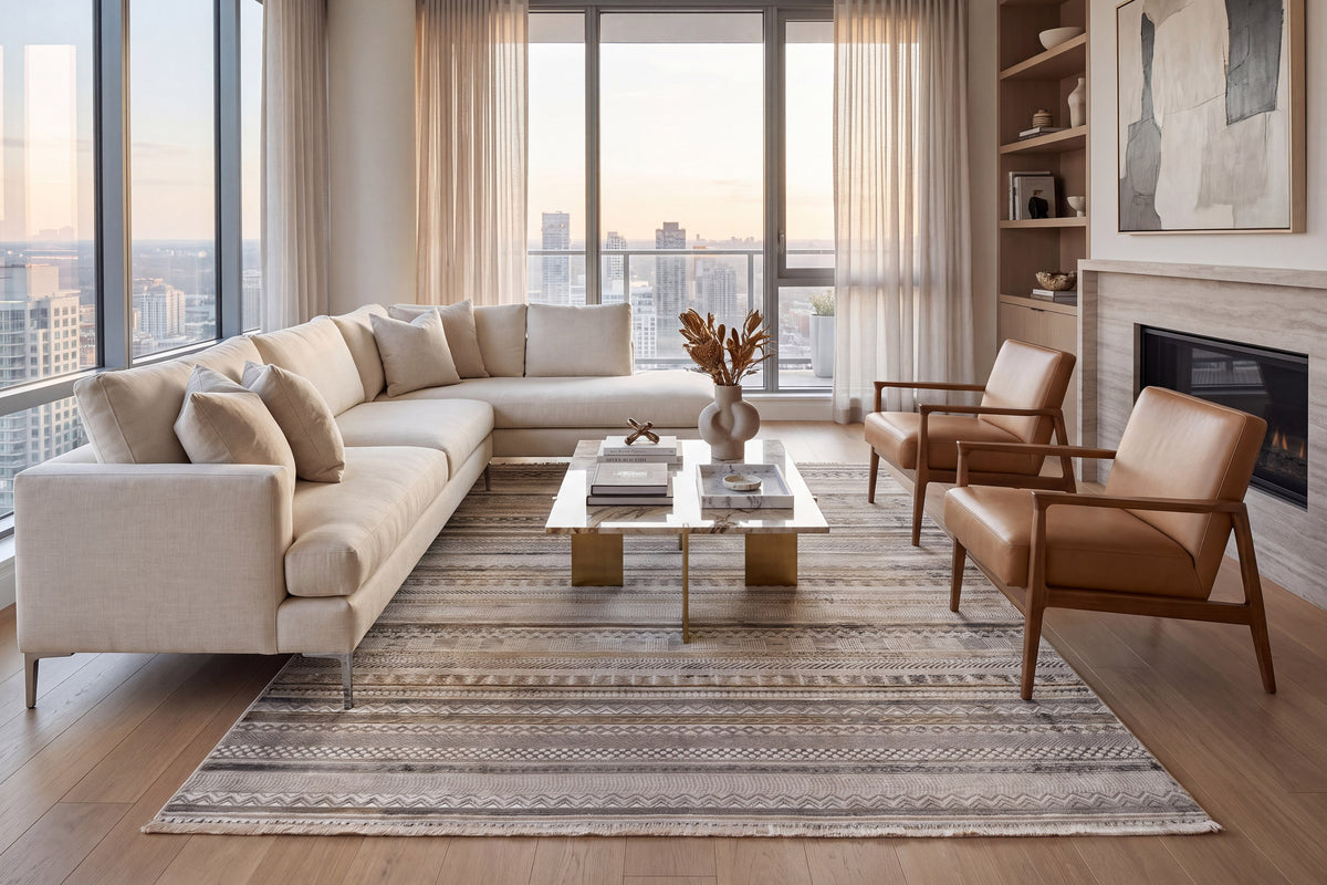 Ruby 2182-189 Ivory/Taupe/Grey Area Rug