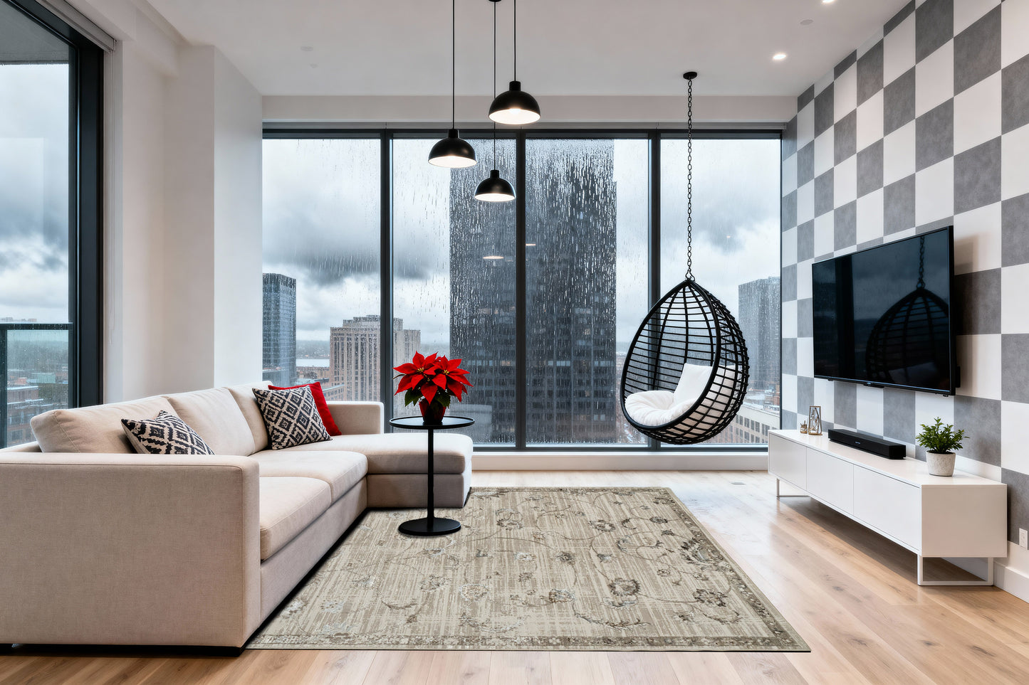 Safir 9272-890 Beige/Grey Area Rug